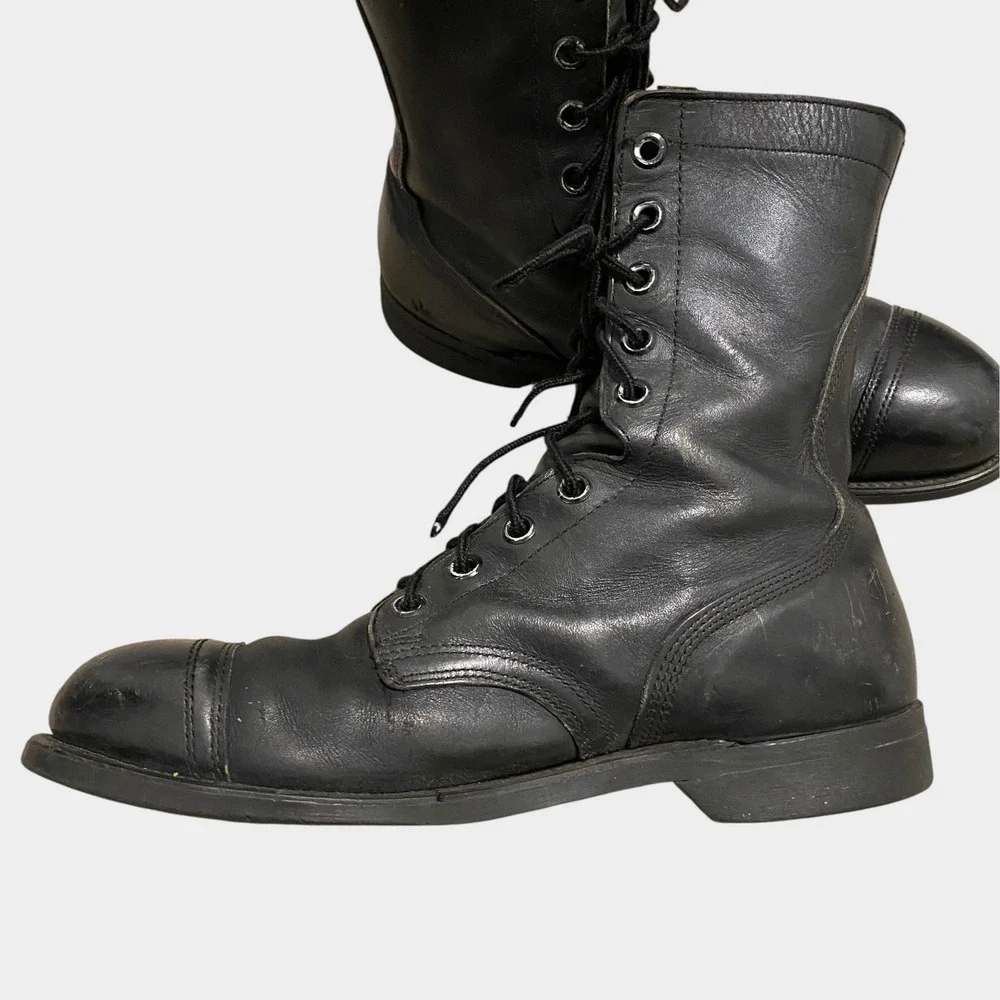 Biltrite ANSI Combat Boots Men Size 10.5 Black Leather Steel Toe Z41-1991/75